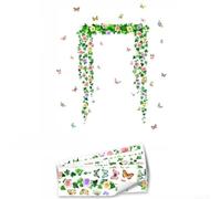 Arte de pared extraíble con tema floral y mariposa para decoración de dormitorio o espacio de vida utilizando un método seguro