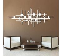 Arte de Pared geométrico de línea Negra de Metal, decoración de Pared de círculos Abstractos Modernos de Metal, decoración de Obra de Arte geométrica de línea, Escultura de Arte Moderno