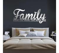Arte de Pared Grande de Metal Negro con la Palabra Family, Letras de Metal Colgantes para decoración de Pared Estilo Granja, Escultura Moderna de decoración de Arte Familiar para Sala de e