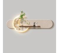 Arte de pared LED con estante, mural decorativo de plantas para sala de estar y dormitorio, diseño enchufable, decoración única para el hogar