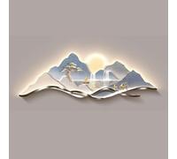 Arte de pared LED de paisaje 3D, pintura de escultura de pino con luces, lámpara mural moderna para entrada, oficina, pasillo