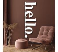 Arte de Pared metálico Negro con la Palabra Hello, decoración de Pared Vertical metálica para Puerta Principal Exterior, Escultura Moderna Decorativa con la Palabra Hello para Sala de es