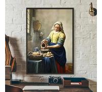 Arte de pared minimalista en color de Johannes Vermeer, imagen HD, impresión en lienzo, póster artístico, decoración moderna para sala de estar (40 x 60 cm/sin marco)