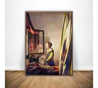 Arte de pared minimalista en color de Johannes Vermeer, imagen HD, impresión en lienzo, póster artístico, decoración moderna para sala de estar (60 x 90 cm/sin marco)