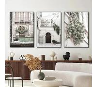 Arte de pared minimalista escandinavo, lienzo con ramas de olivo italiano, impresiones, decoración de pared para el hogar (30 x 45 cm, 3 piezas sin marco)