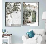 Arte de pared minimalista escandinavo, lienzo con ramas de olivo italiano, impresiones, decoración de pared para el hogar (30 x 45 cm, 2 unidades sin marco)