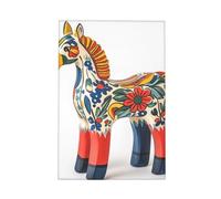 Arte de pared moderno abstracto para sala de estar, pinturas en lienzo, corredor sueco, caballo Dala, Folk, imágenes de pared en lienzo, impresiones estéticas para decoración de baño, enmarcadas, 8 x