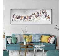 Arte de pared moderno y sencillo, estrellas del baloncesto, póster impreso en lienzo HD, decoración para el hogar, sala de estar, dormitorio (60 x 180 cm/sin marco)