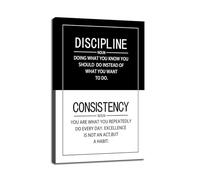 Arte de pared motivacional con cita de sustantivo de consistencia de disciplina para inspiración de oficina, póster positivo, lienzo inspirador, impresiones de pintura para pared para sala de estar,