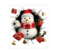Arte de pared navideño - Pegatinas extraíbles reutilizables | Decoración con muñeco de nieve y reno - Decoración de temporada para casa, apartamento, oficina, habitación | Fácil de aplicar para