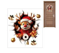 Arte de pared navideño - Pegatinas extraíbles reutilizables | Decoración con muñeco de nieve y reno - Decoración de temporada para casa, apartamento, oficina, habitación | Fácil de aplicar para