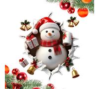 Arte de pared navideño - Pegatinas extraíbles reutilizables | Decoración con muñeco de nieve y reno - Decoración de temporada para casa, apartamento, oficina, habitación | Fácil de aplicar para