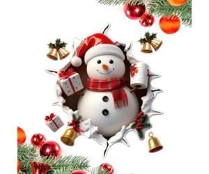 Arte de pared navideño - Pegatinas extraíbles reutilizables | Decoración con muñeco de nieve y reno - Decoración de temporada para casa, apartamento, oficina, habitación | Fácil de aplicar para