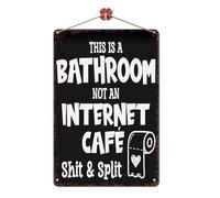 Arte de Pared para Baño Divertido | Letrero Metálico para Inodoro - Cartel Decorativo para Baño | para Propietarios Inquilinos Oficina Hogar Hotel Aseo Dormitorio Restaurante Spa Estudio