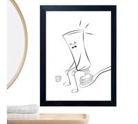 Arte de pared para baño - Impresión humorística sin marco, imagen de comedia de nariz pellizcada | Póster de elegancia moderna en blank y negro, casa, apartamento, granja, restaurante, ducha, baño, p
