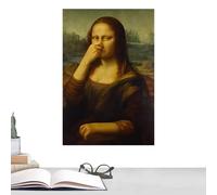 Arte De Pared Para Mujer, Pintura Clásica De Mona Lisa De 11,81 X 15,75 Pulgadas, Póster De Baño Divertido Vintage, Ilustración De Decoración Femenina Humorística Para Dormitorio | Hotel Dormitorio