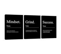 Arte de Pared para Oficina Motivacional,Obra en Lienzo de Mentalidad,Pósters de Éxito 3 Piezas Citas Emprendedor Inspiradoras Pinturas de Pared Cuadros Obra Decoración Hogar Dormitorio, Sin Enmarcar