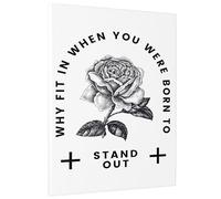 Arte de pared rectangular con rosas pintadas a mano, hermosas plantas florales, palabra moderna, lienzo blanco y negro, decoración para colgar, impermeable, para guardería, dormitorio, cocina, sala de