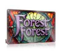 Arte de pared retro para baño de invitados, hermoso bosque de vidrieras suaves, una aventura mágica, arte fácil de colgar (30 x 40 cm)