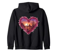 Arte de Pared romántico del suroeste con diseño de Cactus y corazón del Desierto Sudadera con Capucha