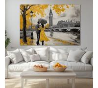 Arte de pared sin marco, estilo de amor, horizontal, pintura al óleo del Big Ben, pintura sobre lienzo, para sala de estar, dormitorio, arte de pared de gran tamaño, decoración moderna del hogar, 160