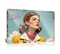 Arte de pared vintage de diseño de estrella de aviador vintage premium: abril de 1941 para entrada, decoración de entrada frontal personalizable (30 x 40 cm)