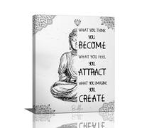 Arte de pared Zen para baño, imágenes de meditación de Buda, decoración de pared, citas espirituales inspiradoras zen, lienzo impreso, pintura enmarcada para decoración del hogar, obras de arte para