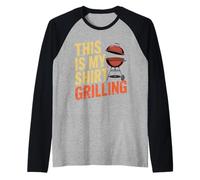 Arte de parrilla divertido para hombres, mujeres, carne de Camiseta Manga Raglan