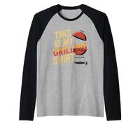 Arte de parrilla divertido para hombres, mujeres, carne de Camiseta Manga Raglan