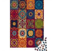 Arte de Patchwork Puzzle 1000piezas Azulejo Boho Cartón Grueso para Parejas Entretenido Regalo Original Empaque Seguro 70x50cm/1000pcs