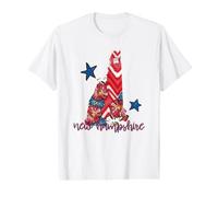 Arte de Patrimonio Regional a Cuadros de cheurón Floral de New Hampshire Camiseta gráfica económica