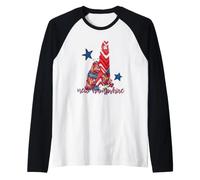 Arte de Patrimonio Regional a Cuadros de cheurón Floral de New Hampshire Camiseta Manga Raglan