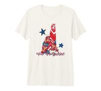 Arte de Patrimonio Regional a Cuadros de cheurón Floral de New Hampshire Camiseta Premium