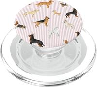 Arte de patrón de Raza de Cachorro de Rayas Rosas para Madres de Perros PopSockets PopGrip para MagSafe