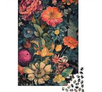 Arte de patrón Floral Paquete De 1000 Piezas Papel Ecológico Personas Que Aman Entrenamiento Cerebral Fácil De Limpiar Desafiante Y Divertido 52x38cm/1000pcs