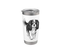 Arte de perro Cavalier King Charles Spaniel Vaso térmico de acero inoxidable de doble pared
