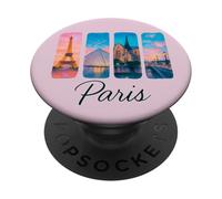Arte de Pinceladas históricas de París con la Torre Eiffel y la Ciudad IC PopSockets PopGrip Adhesivo