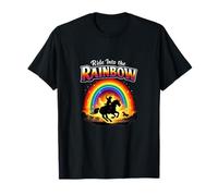 Arte de Ride Into The Rainbow Unicorn Wrangler Camiseta