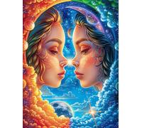Arte de Rostro de Dos diosas Puzzle 300 Piezas 3D Creativo Mitos fantásticoss Cuento De Hadas Rompecabezas para Hombres Y Mujeres Decoración Hogar Moderno Construir Maquetas 300 PCS