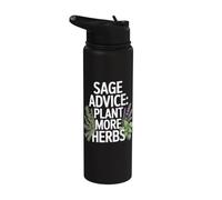 Arte de Sage Advice Plant More Herbs Stainless Steel Insulated Water Bottle