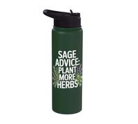 Arte de Sage Advice Plant More Herbs Stainless Steel Insulated Water Bottle