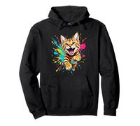 Arte de Salpicaduras de Gato de Bengala para Amantes de los Gatos de Bengala Sudadera con Capucha