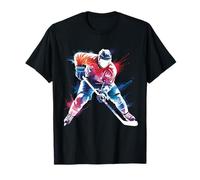 Arte de Salpicaduras de Pintura de Color para Jugadores de Hockey sobre Hielo Camiseta