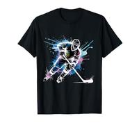 Arte de Salpicaduras de Pintura de Color para Jugadores de Hockey sobre Hielo Camiseta