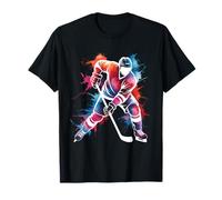 Arte de Salpicaduras de Pintura de Color para Jugadores de Hockey sobre Hielo Camiseta