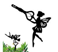 Arte de silueta de hada para patio, estatua de hadas de jardín de metal, perfil de elfo caprichoso, arte de sombra PIXI, letrero hueco para decoración de jardín, patio, patio trasero