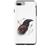 Arte de tatuaje de cuervo tribal con diseño de acentos rojos Carcasa para iPhone 7 Plus/8 Plus