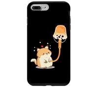 Arte de té con Leche en Burbujas Paws Purr Meow Cat Fuel Boba en la Parte Trasera Carcasa para iPhone 7 Plus/8 Plus