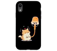 Arte de té con Leche en Burbujas Paws Purr Meow Cat Fuel Boba en la Parte Trasera Carcasa para iPhone XR