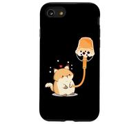 Arte de té con Leche en Burbujas Paws Purr Meow Cat Fuel Boba en la Parte Trasera Carcasa para iPhone SE (2020) / 7/8